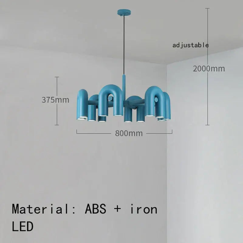 Teal Art Deco Pendant Light