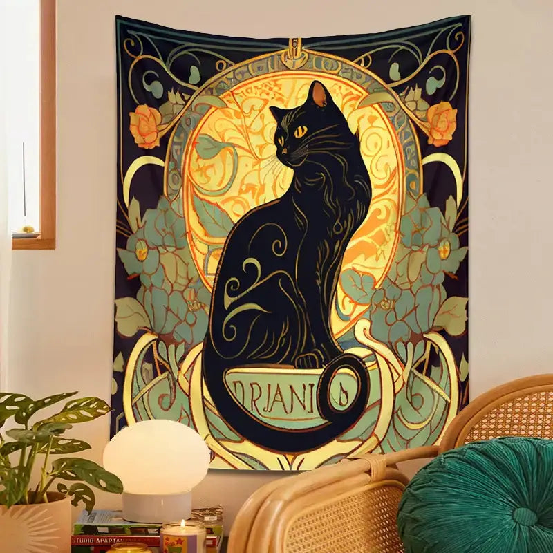 Art Nouveau Cat Tapestry
