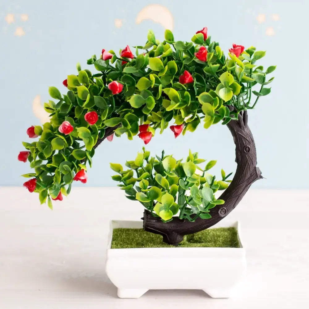 Green Pink Bonsai Tree