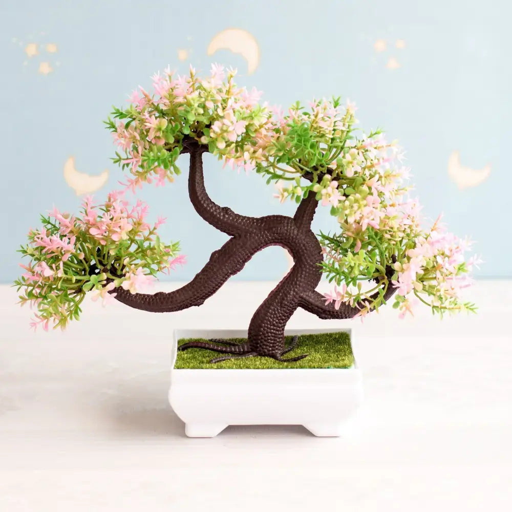 Green Pink Bonsai Tree