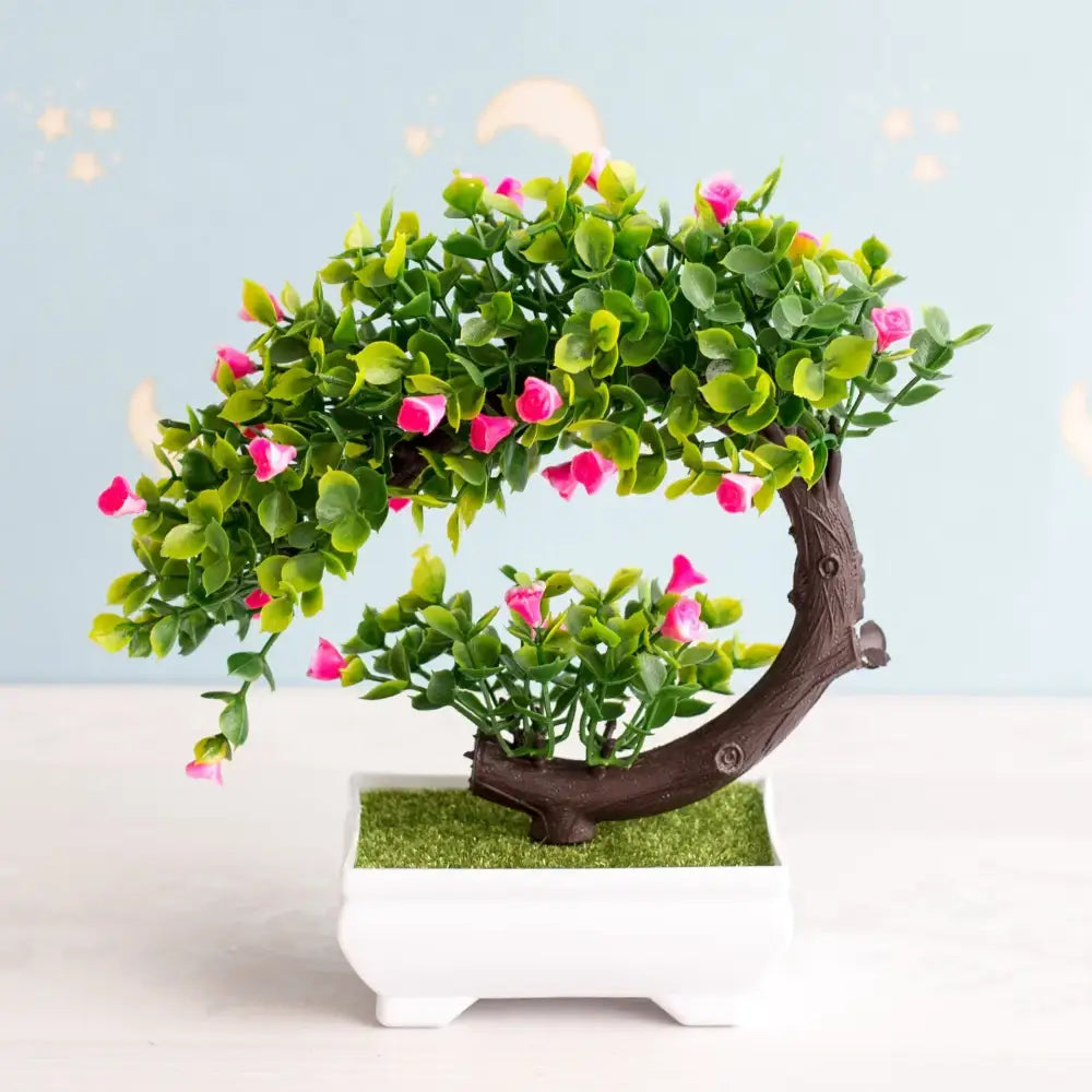 Green Pink Bonsai Tree