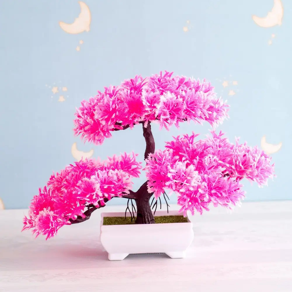 Green Pink Bonsai Tree