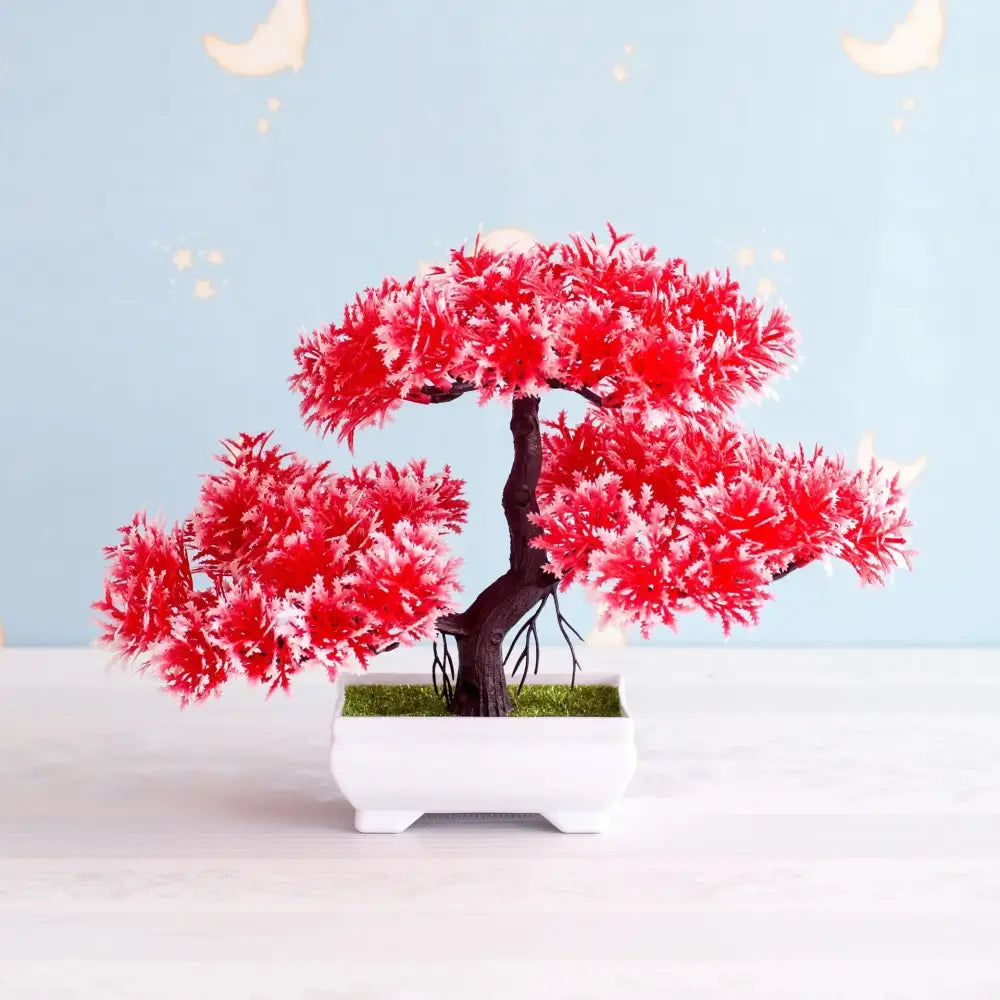 Green Pink Bonsai Tree