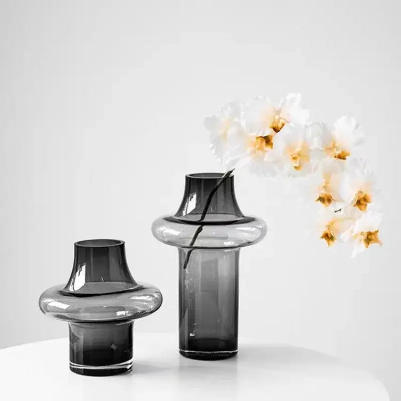 Amber Glass Bulbous Vase