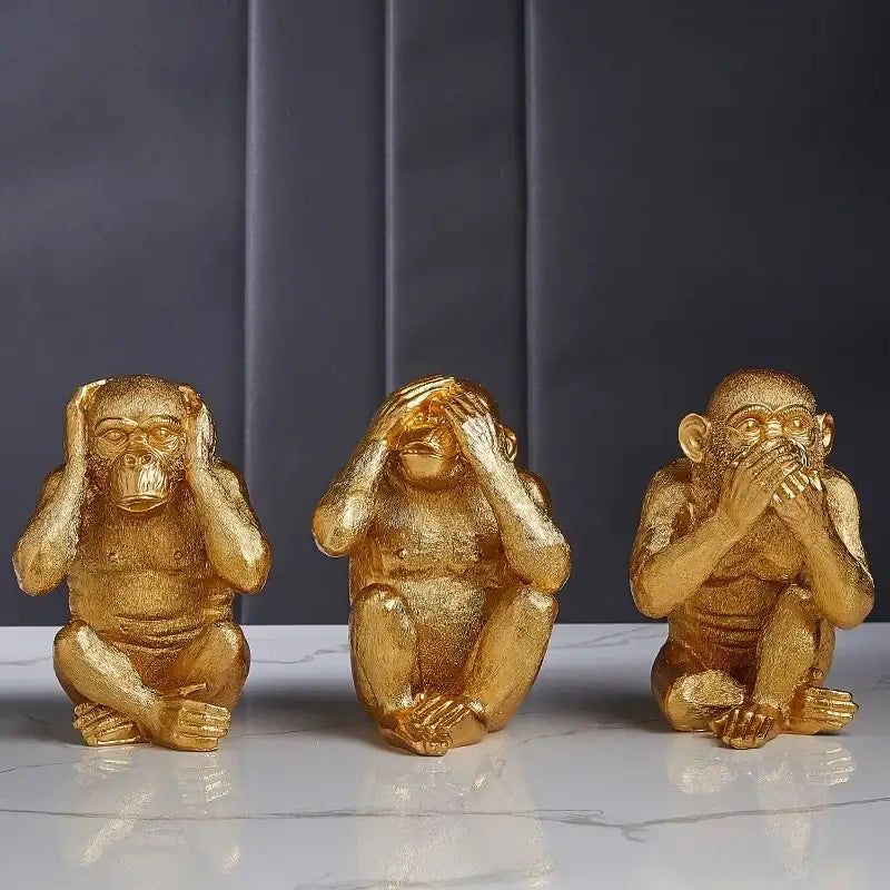 Gold Monkey Sculpture Decor