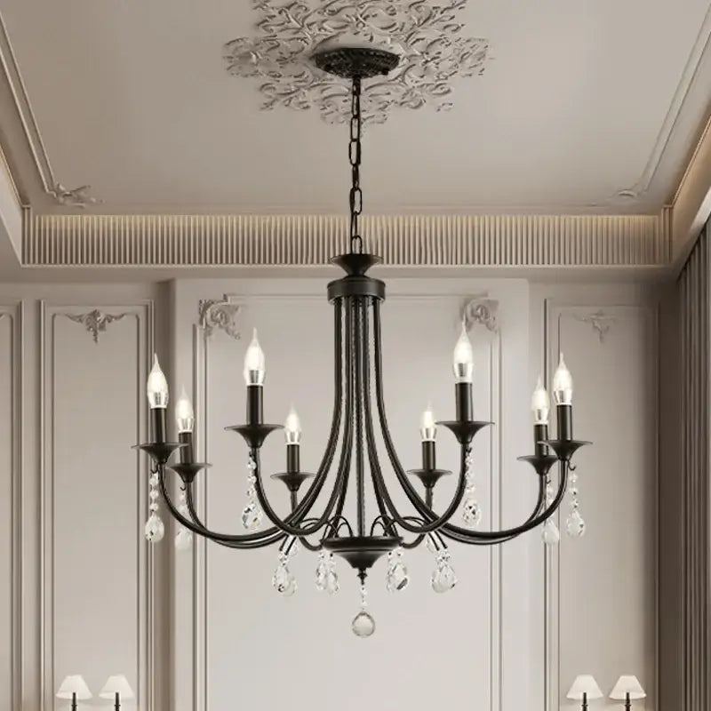 Black Crystal Metal Chandelier