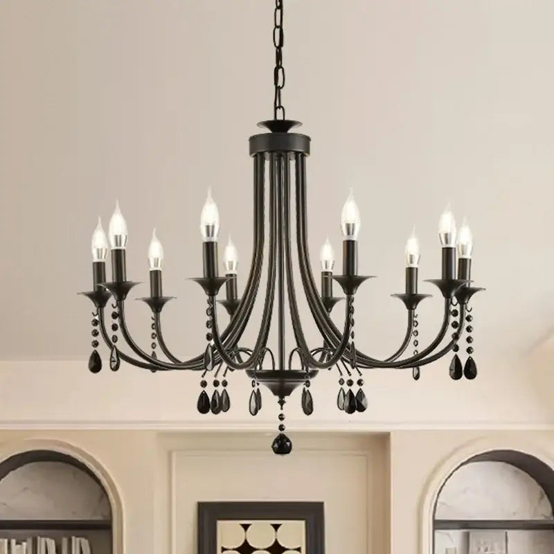 Black Crystal Metal Chandelier