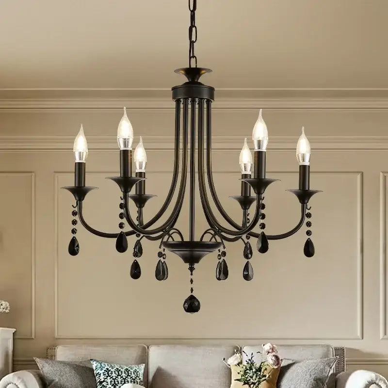 Black Crystal Metal Chandelier