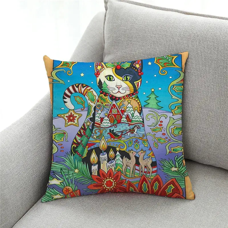 Cat Print Cushion Covers