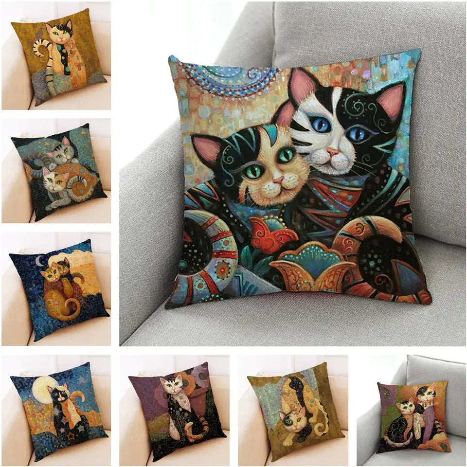Cat Print Cushion Covers