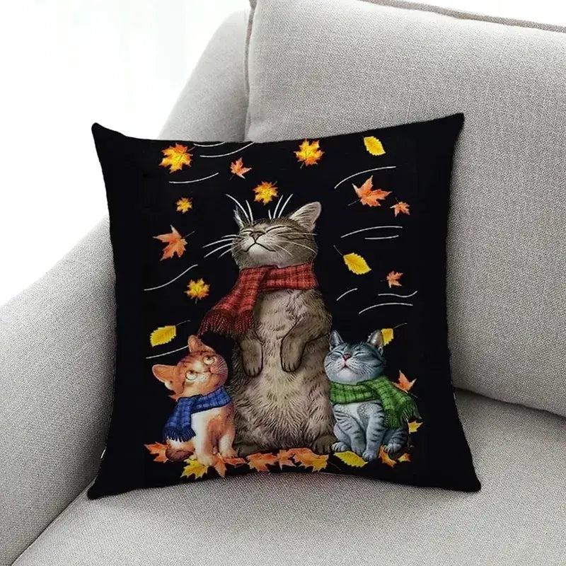 Cat Print Cushion Covers