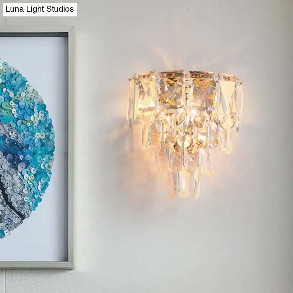 Gold Crystal Tiered Lamp