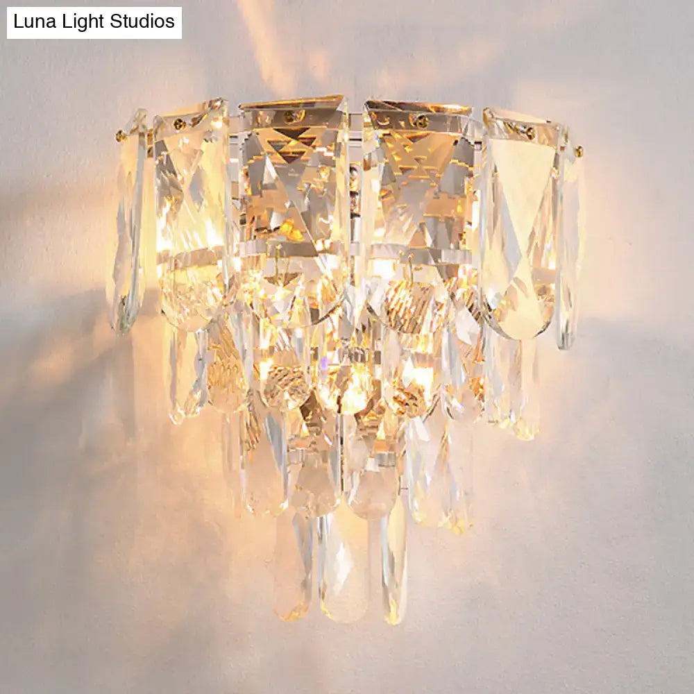 Gold Crystal Tiered Lamp