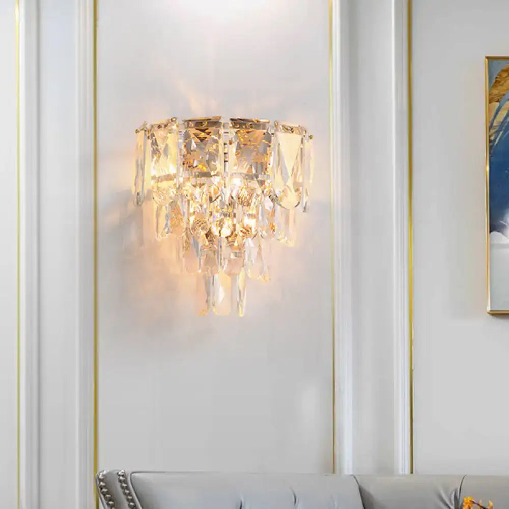 Gold Crystal Tiered Lamp