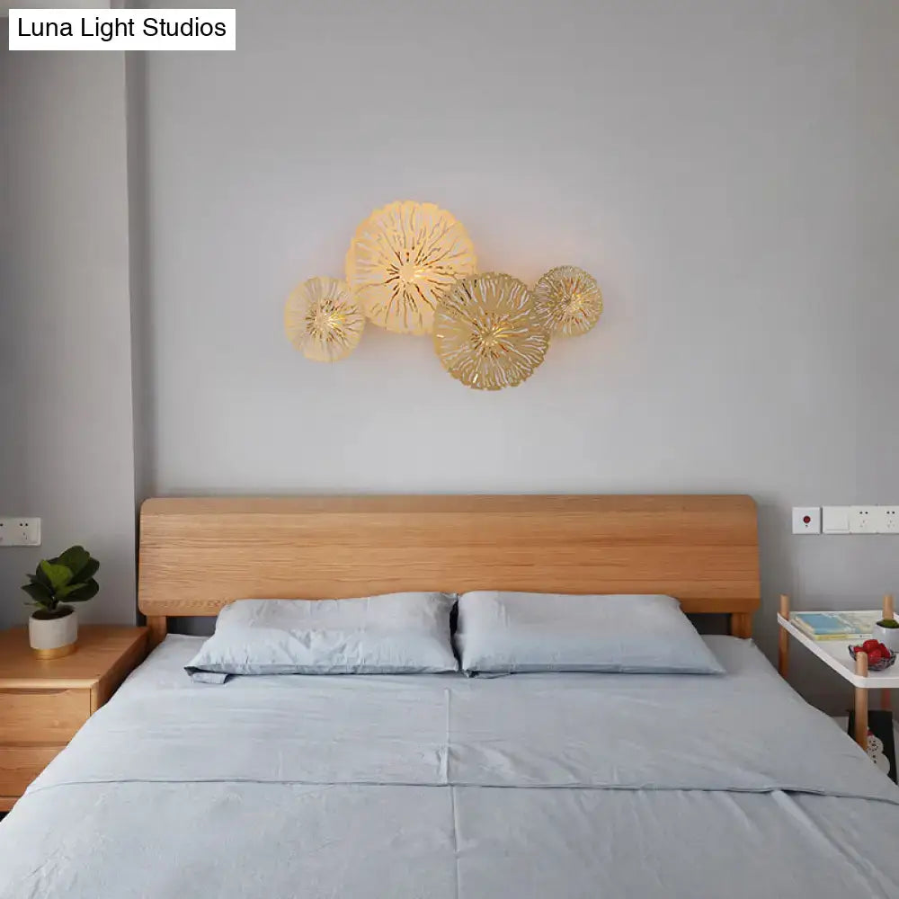 Gold Lotus Leaf Sconce