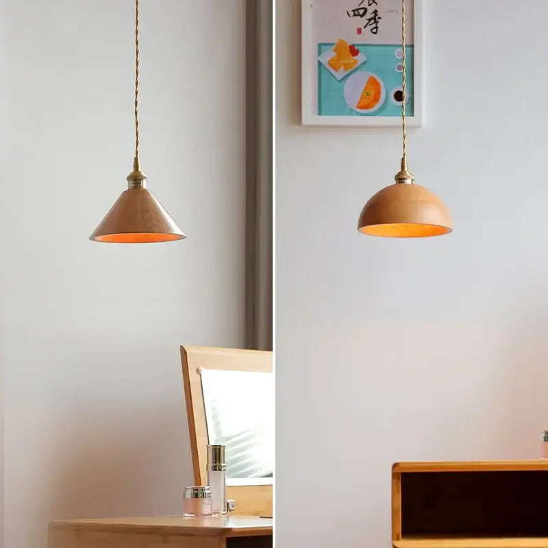 Ash Wood Dome Pendant