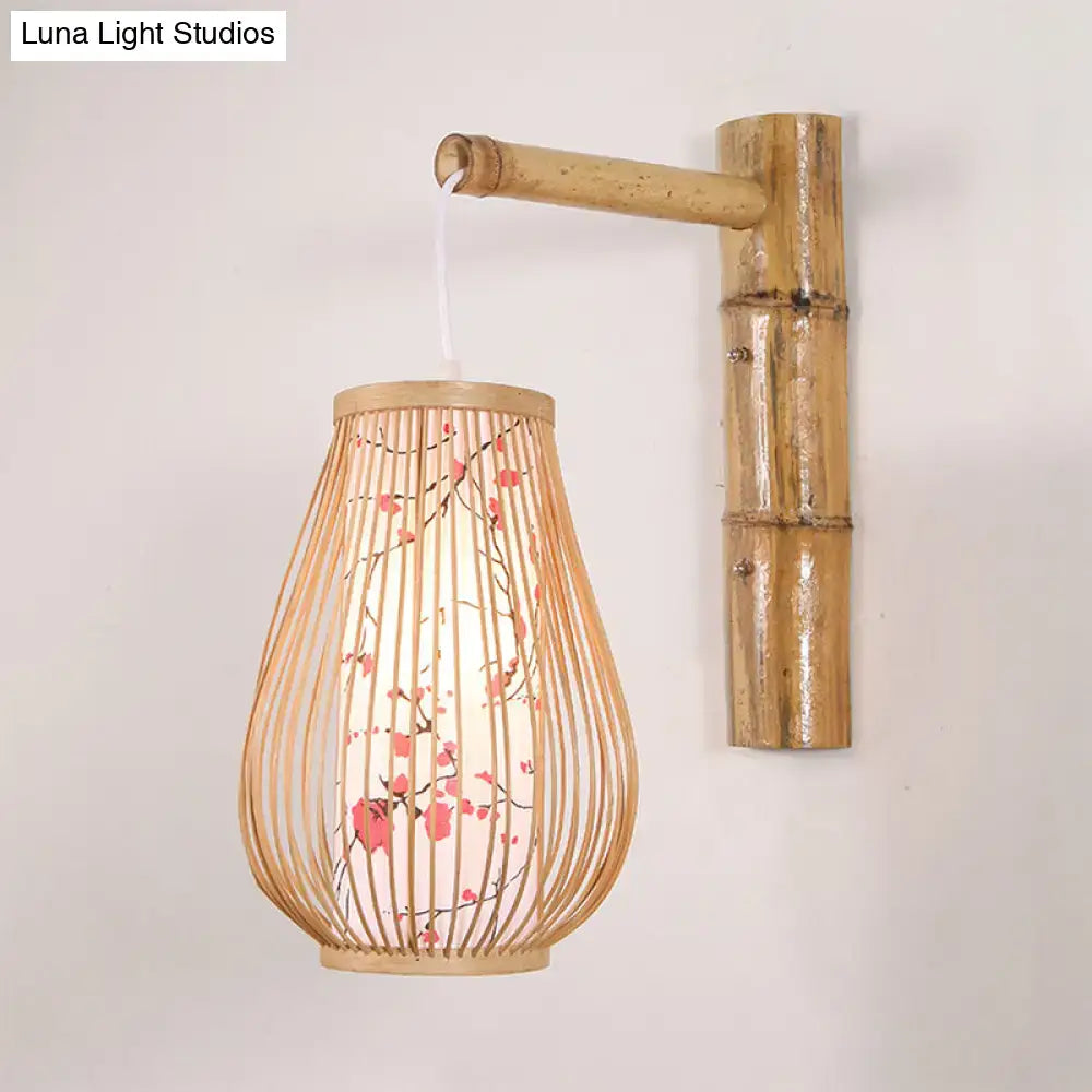 Bamboo Teardrop Wall Sconce