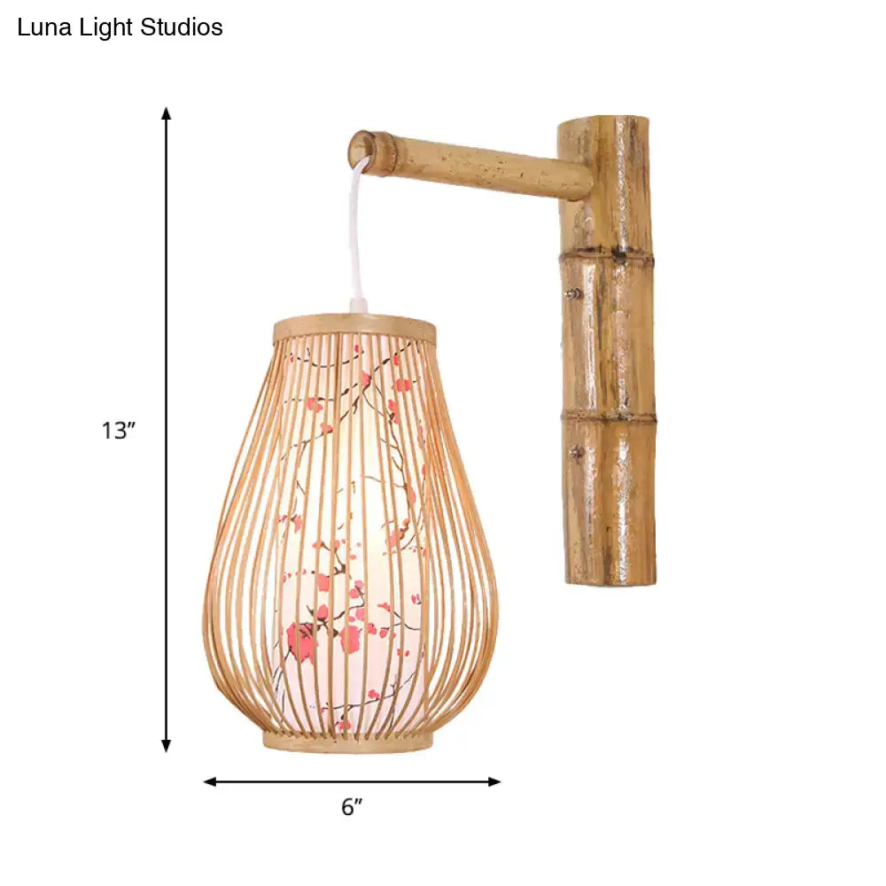 Bamboo Teardrop Wall Sconce