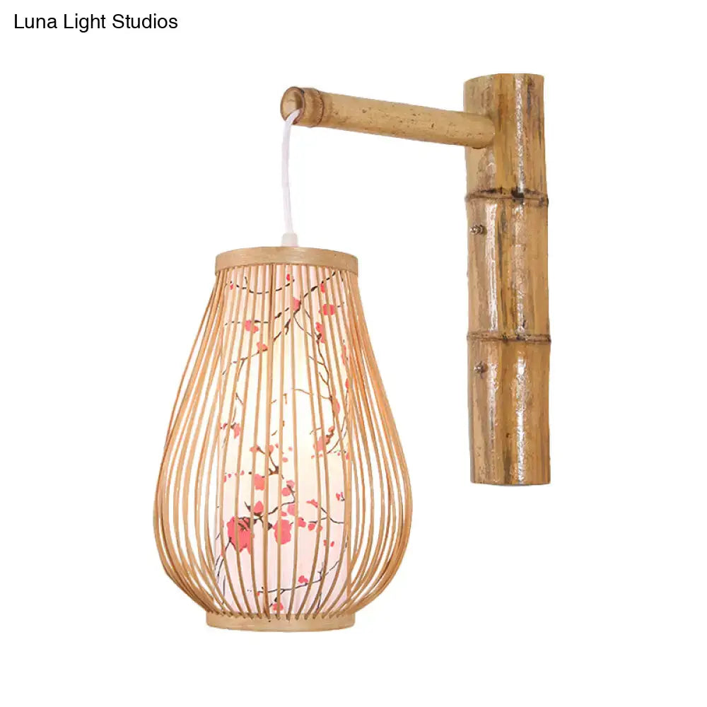 Bamboo Teardrop Wall Sconce