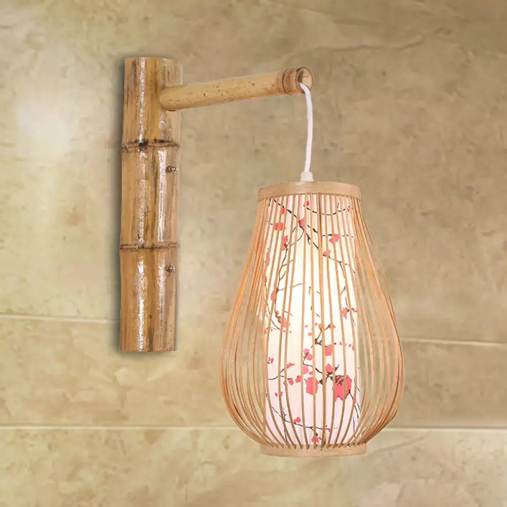 Bamboo Teardrop Wall Sconce
