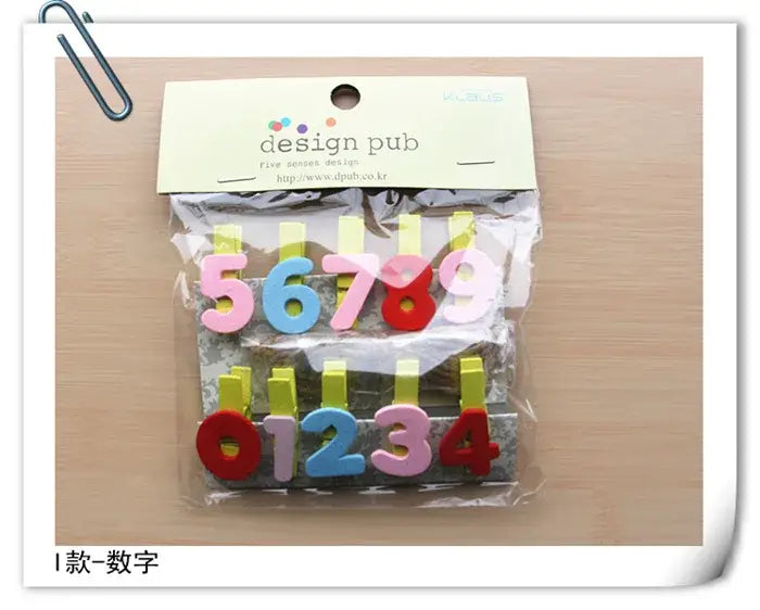 Colorful Wooden Photo Clips
