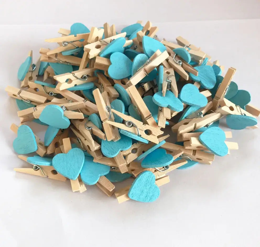 Colorful Wooden Photo Clips