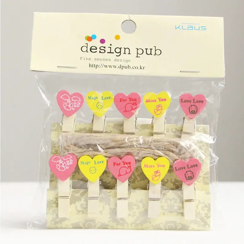 Colorful Wooden Photo Clips