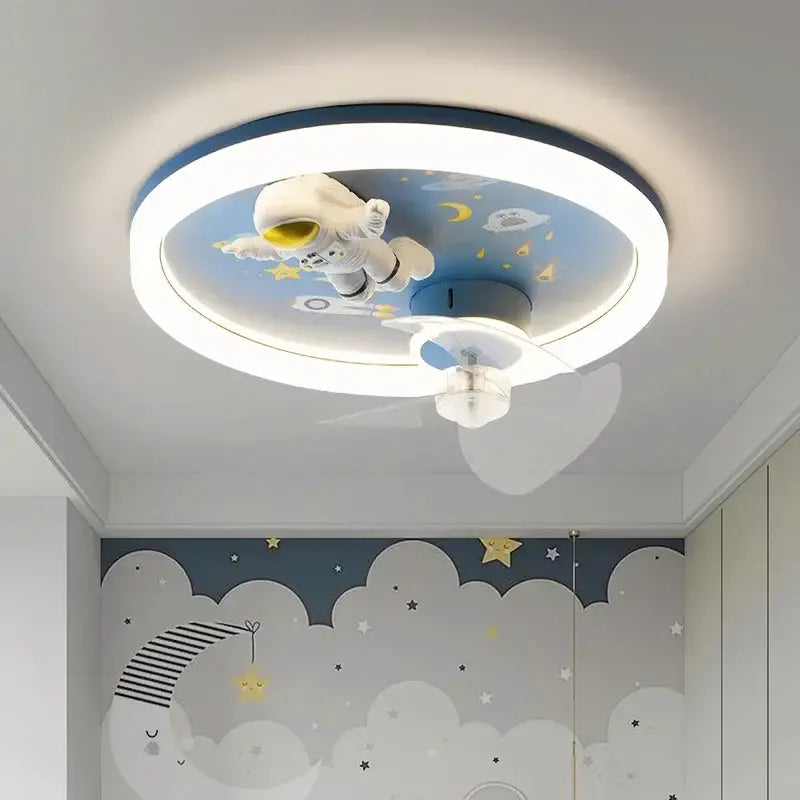 Blue Yellow Modern Ceiling Fan