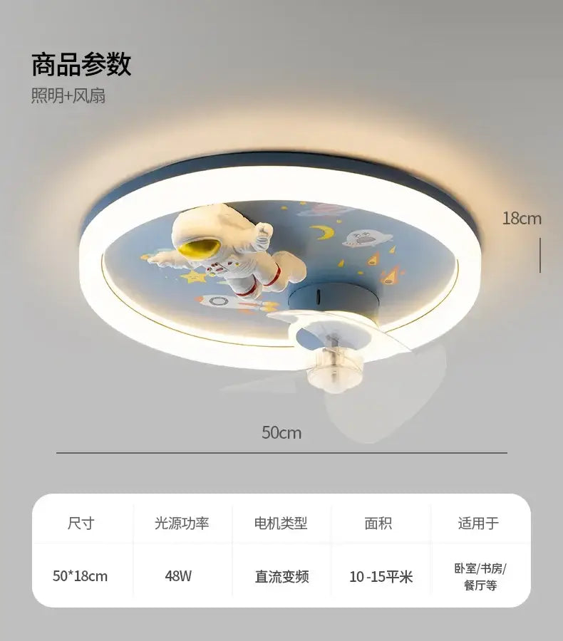 Blue Yellow Modern Ceiling Fan