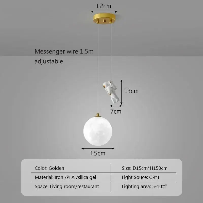 Gold Moon LED Pendant Light