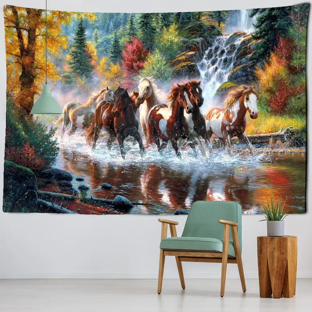 Galloping Horse Tapestry Art