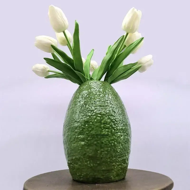 Avocado Green Ceramic Vase