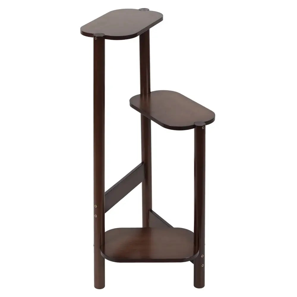 Bamboo Tiered Corner Plant Stand Three Tiers
