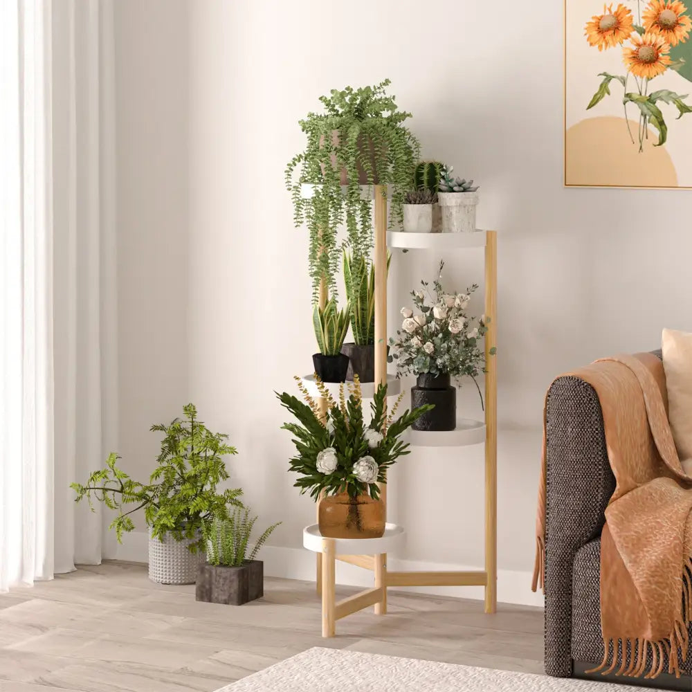 White Gold Tiered Plant Stand