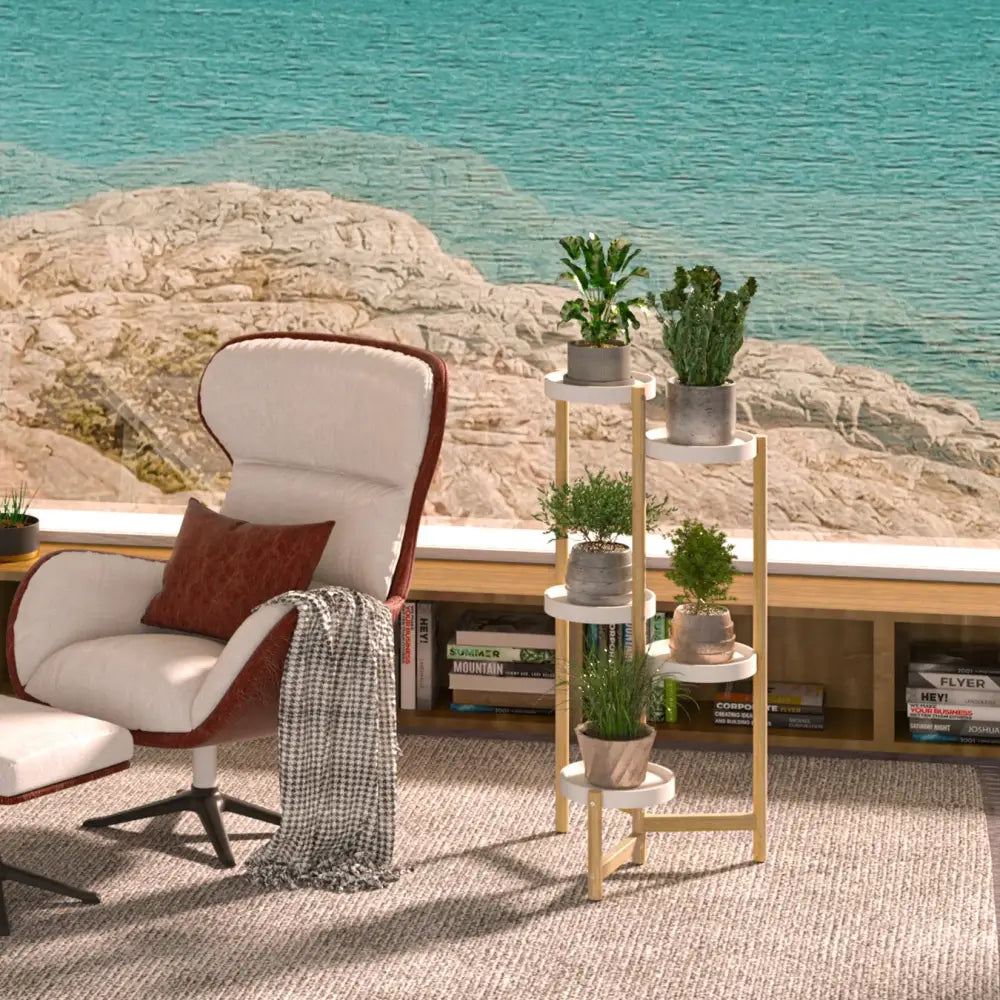 White Gold Tiered Plant Stand