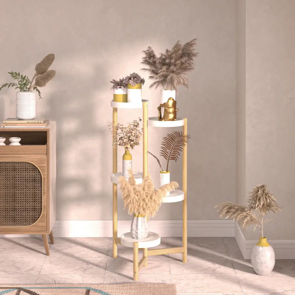 White Gold Tiered Plant Stand