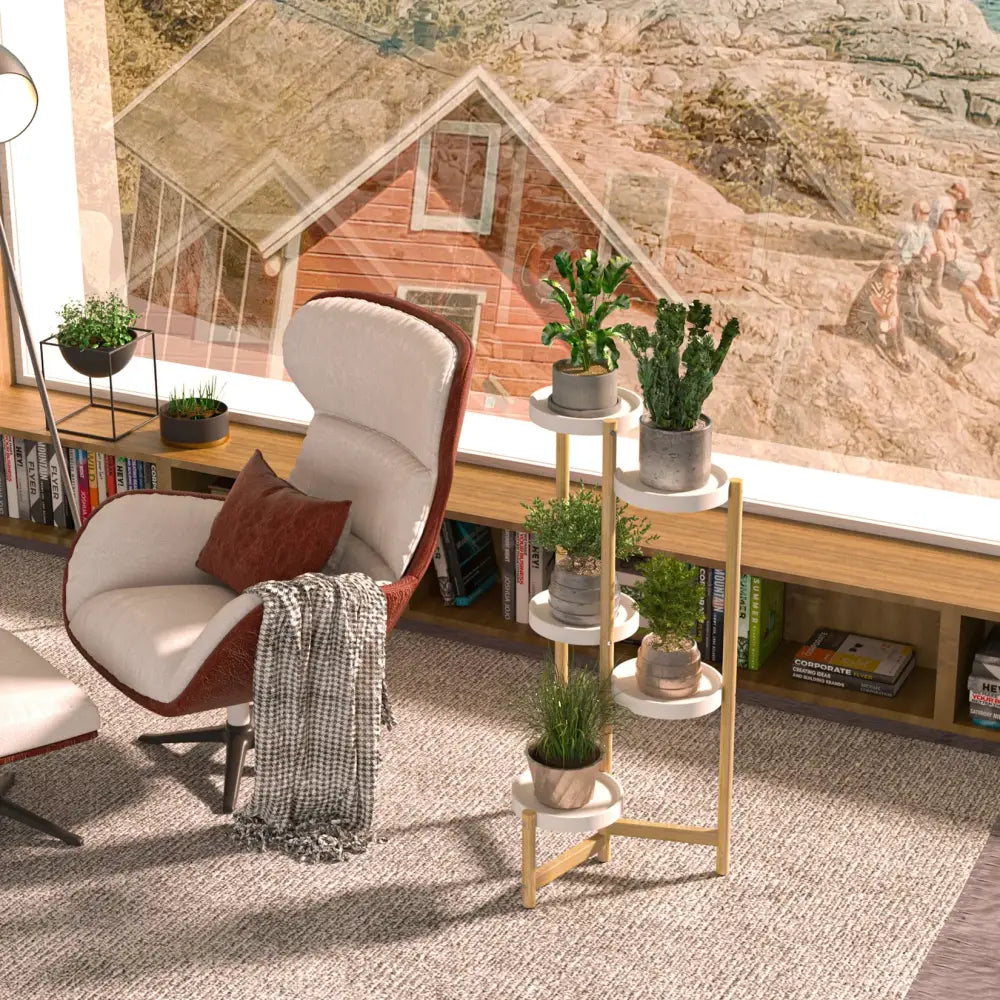 White Gold Tiered Plant Stand