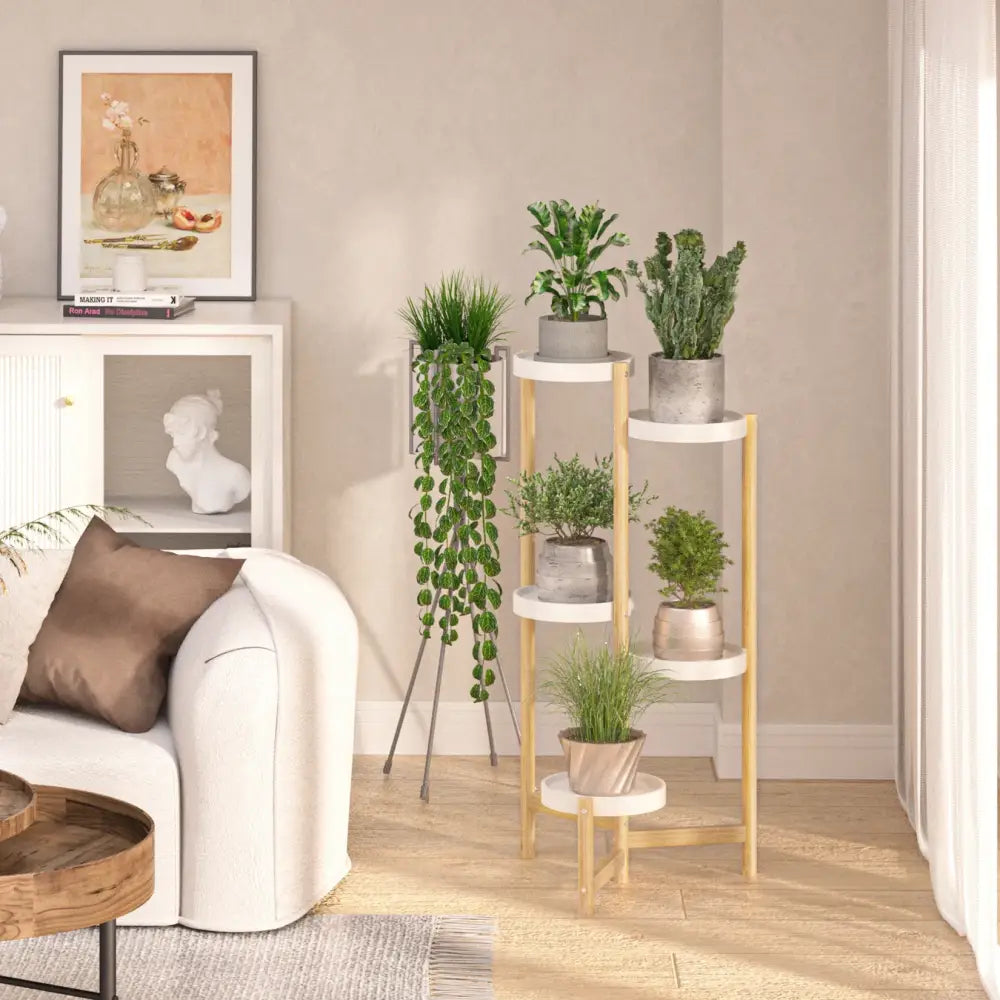 White Gold Tiered Plant Stand