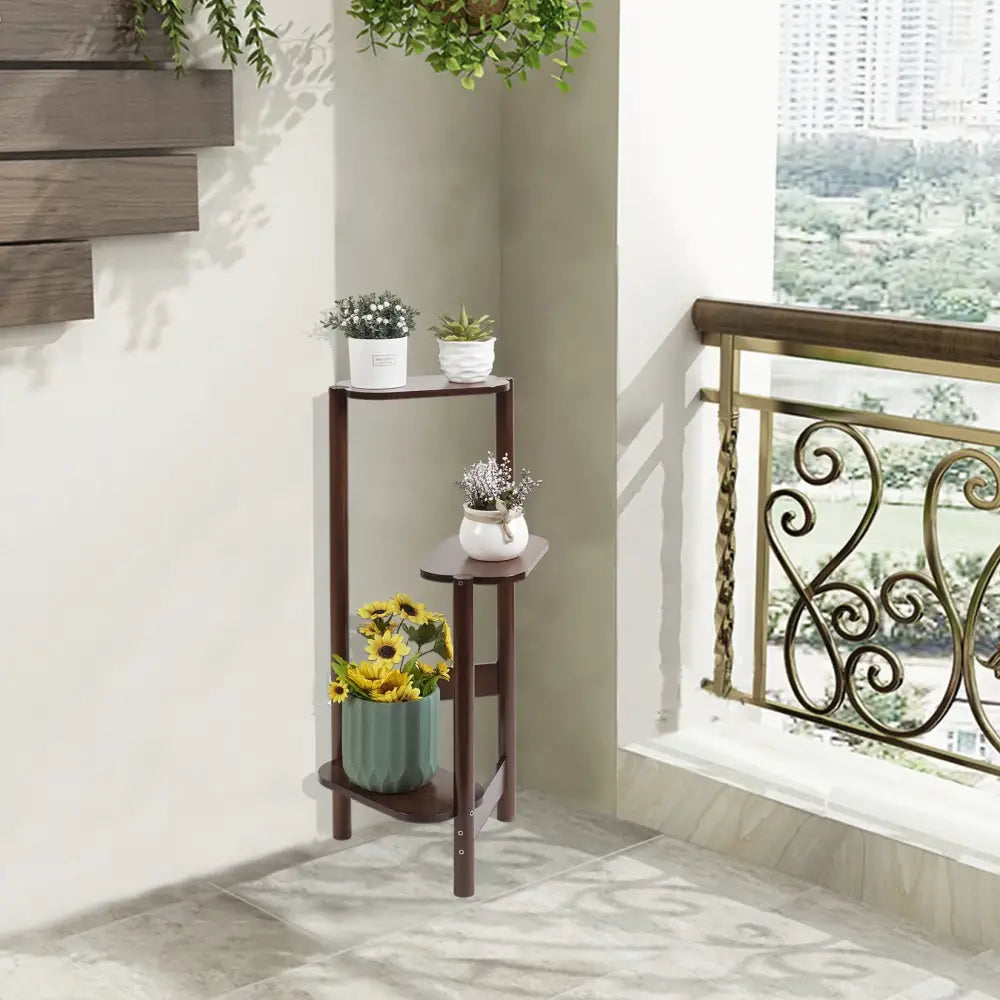 Bamboo Corner Plant Stand