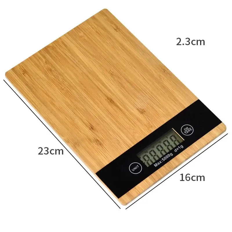 Bamboo Kitchen Scale LCD