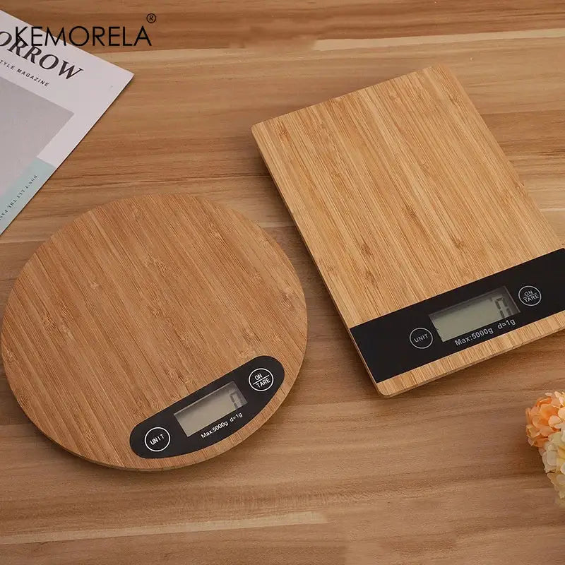 Bamboo Kitchen Scale LCD