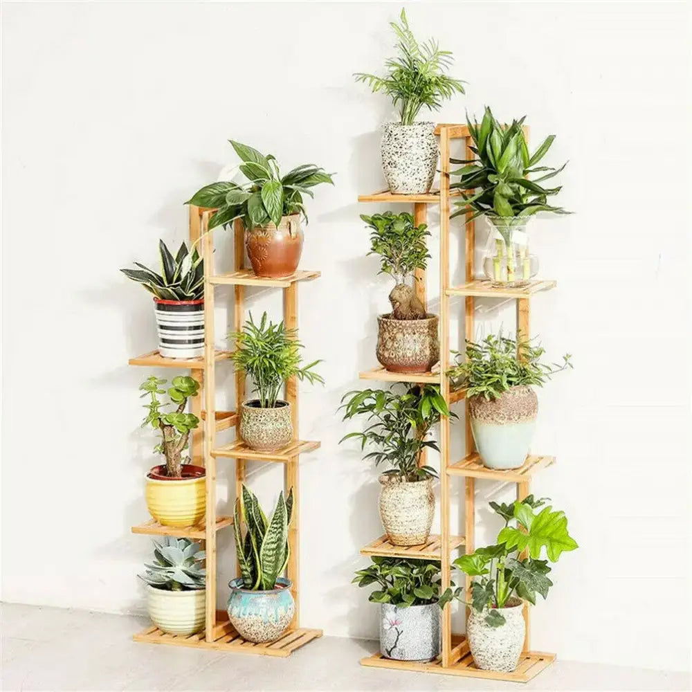 Bamboo Multi-Tier Plant Shelf