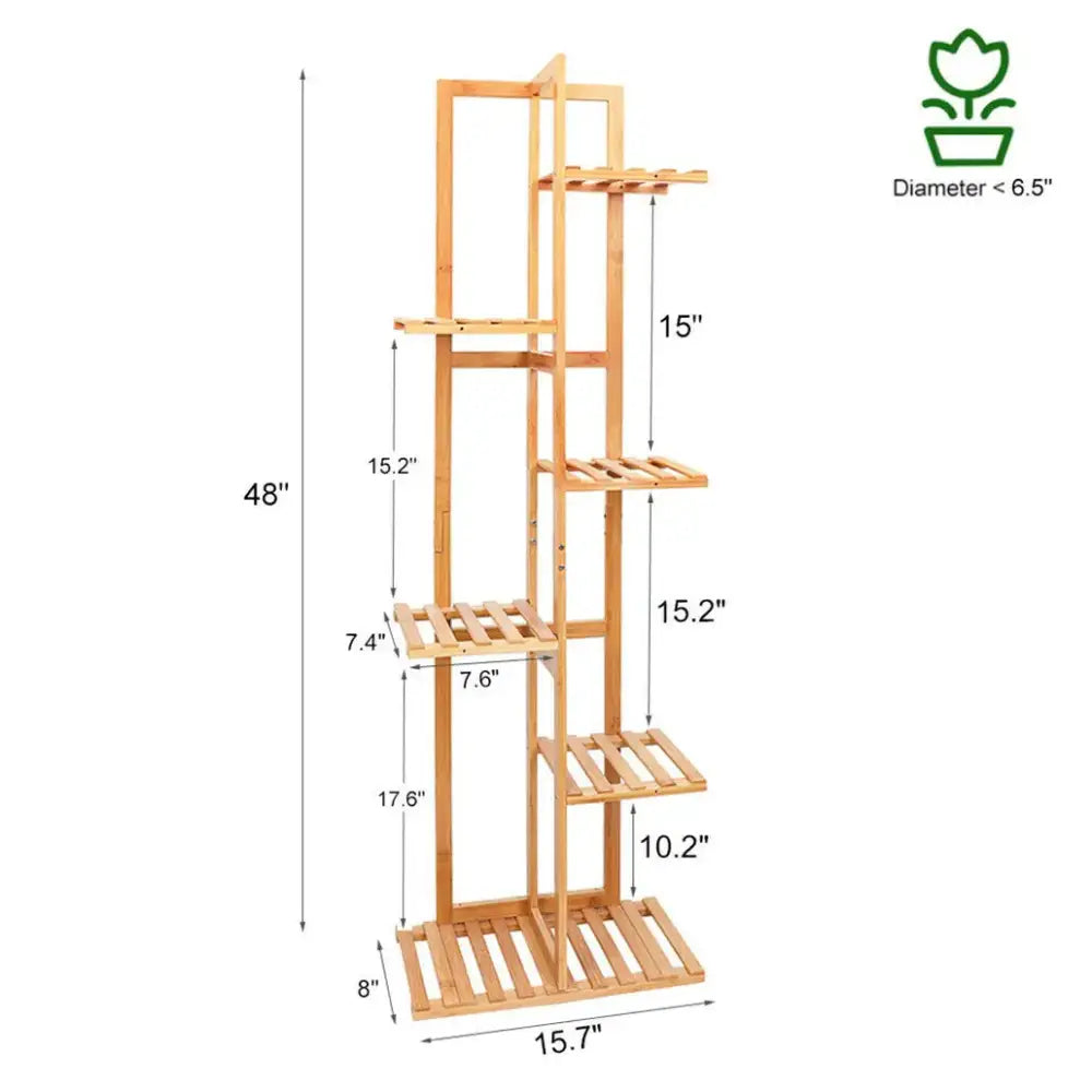 Bamboo Multi-Tier Plant Shelf