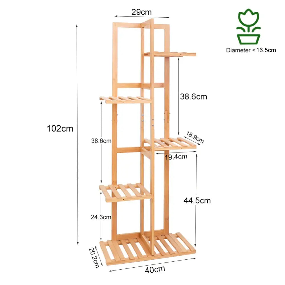 Bamboo Multi-Tier Plant Shelf