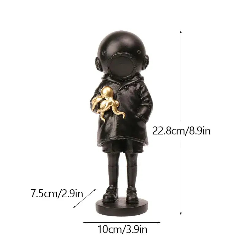 Resin Black White Sculpture