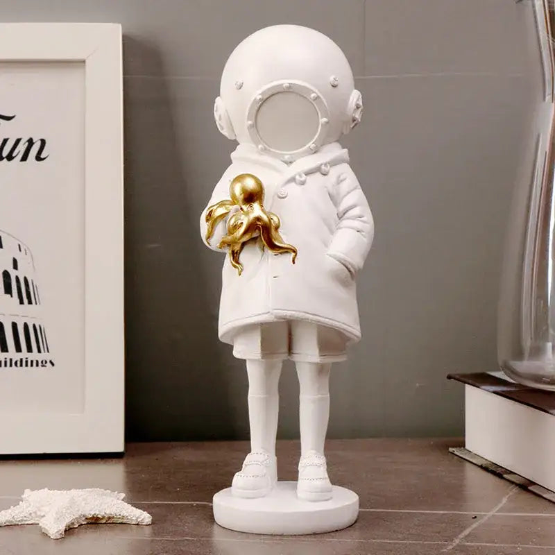 Resin Black White Sculpture