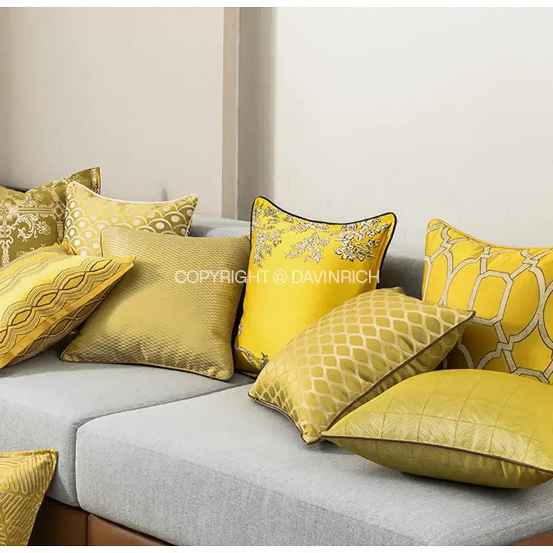 Gold Floral Cushion Covers