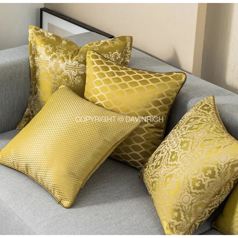 Gold Floral Cushion Covers