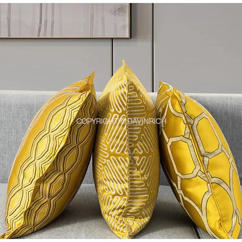 Gold Floral Cushion Covers