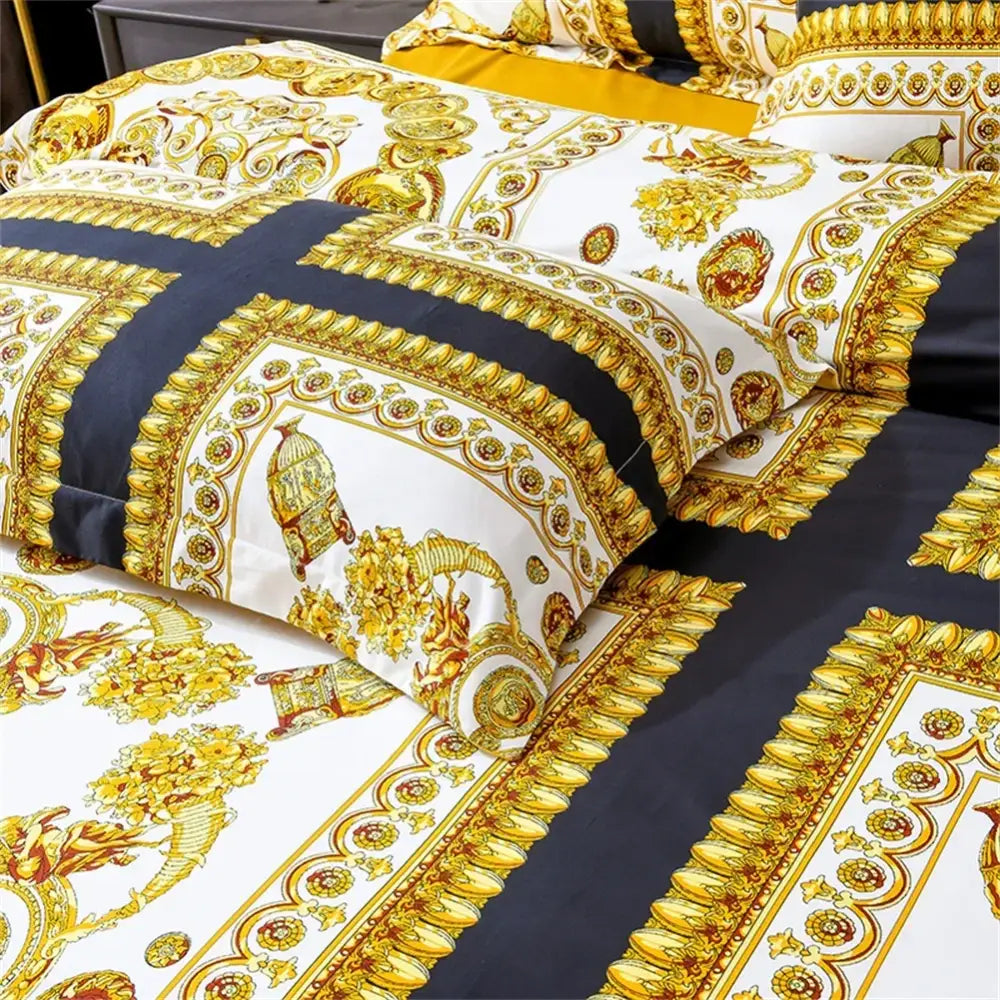 Navy Gold Egyptian Bedding